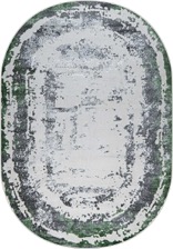 Ковер 36897J, 2,5*3,5, OVAL, GREEN FLS / L.GREY