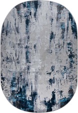 Ковер 37107A, 1,25*1,8, OVAL, BLUE FLS / L.GREY