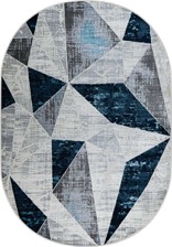 Ковер 37515A, 1,25*1,8, OVAL, BLUE FLS / L.GREY