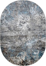 Ковер 37883A, 0,83*1,5, OVAL, BLUE FLS / BEIGE FLS