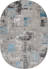 Ковер 37890A, 2*2,9, OVAL, BLUE FLS / BEIGE FLS