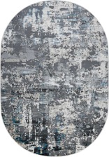 Ковер 37896B, 1,5*2,3, OVAL, BLUE FLS / BEIGE FLS
