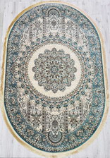 Ковер 20054A, 0,8*1,5, OVAL, CREAM / TIFFANY