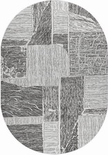 Ковер 37642B, 0,8*1,5, OVAL, L.GREY / GREY