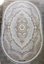 Ковер 36073A, 0,83*1,4, OVAL, WHITE / WHITE