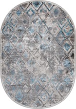 Ковер 37910A, 2*2,9, OVAL, BLUE FLS / BEIGE FLS