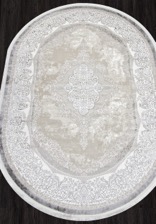 Ковер ALFANI_Q009A, 0,8*1,5, OVAL, GREY FDY - CREAM SHRINK