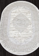 Ковер ALFANI_Q012A, 0,8*1,5, OVAL, GREY FDY - CREAM SHRINK
