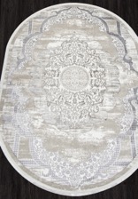 Ковер ALFANI_Q018A, 2*2,9, OVAL, GREY FDY - CREAM SHRINK