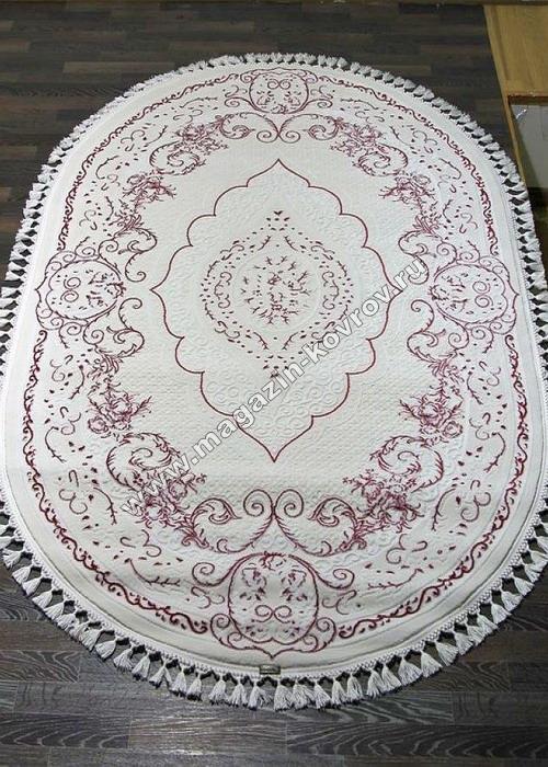 HUNKAR_07857A, 1,95*2,9, OVAL, FUCHSIA -WHITE