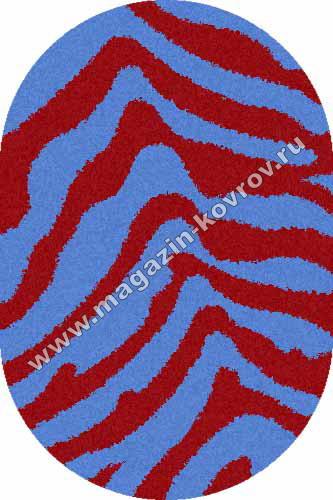 SHAGGY ULTRA_s604, 2*3, OVAL, BLUE-RED