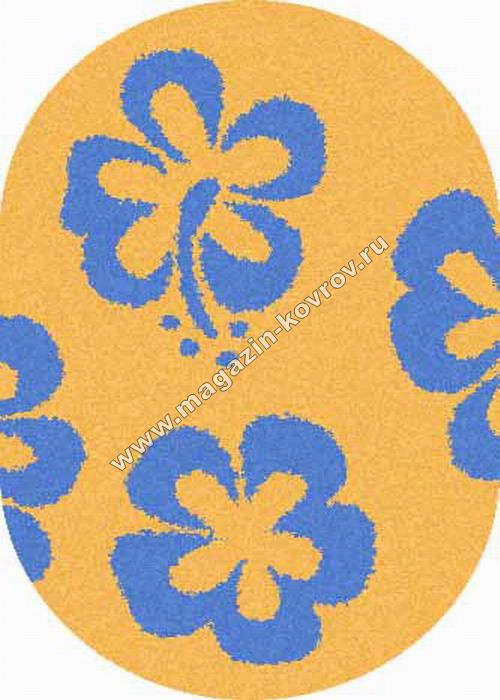 SHAGGY ULTRA_s605, 1,5*3, OVAL, YELLOW-BLUE
