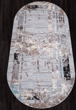 Ковер TRENDY_B034A, 1,6*3, OVAL, L.GREY SHRINK - LIHGT GREY