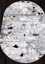 Ковер TRENDY_B037A, 1,2*1,8, OVAL, L.GREY SHRINK - LIHGT GREY