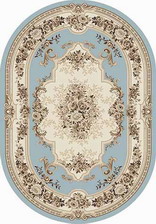 Ковер VALENCIA DELUXE_4015, 1*2, OVAL, L.BLUE-BROWN