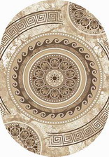 Ковер VALENCIA DELUXE_d300, 1,5*3, OVAL, CREAM-BROWN