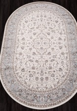 Ковер VALENCIA DELUXE_F014, 3*4, OVAL, CREAM-L.BLUE